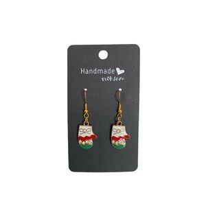 Handmade Festive Mitten Earrings